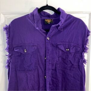 Men’s Milwaukee Performance Denim Collection Purple Cut Off Shirt Size Medium